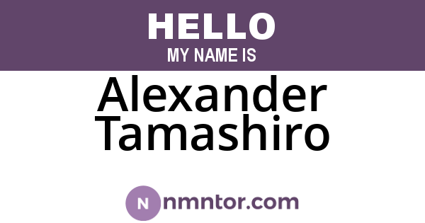 Alexander Tamashiro