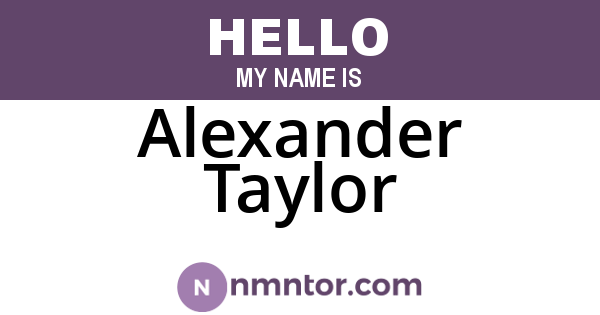 Alexander Taylor