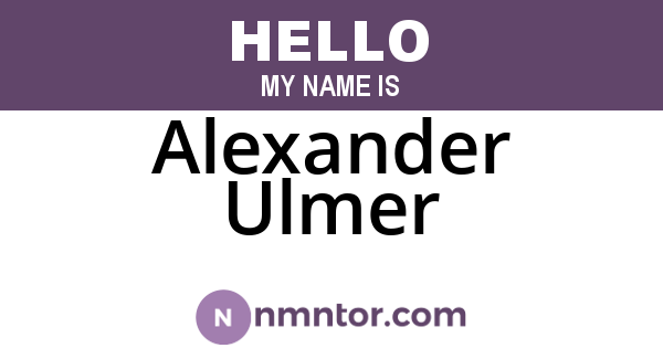 Alexander Ulmer
