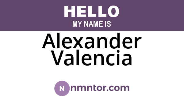 Alexander Valencia