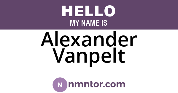 Alexander Vanpelt