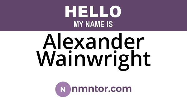 Alexander Wainwright