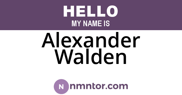 Alexander Walden