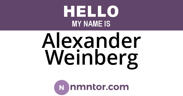 Alexander Weinberg
