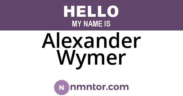 Alexander Wymer