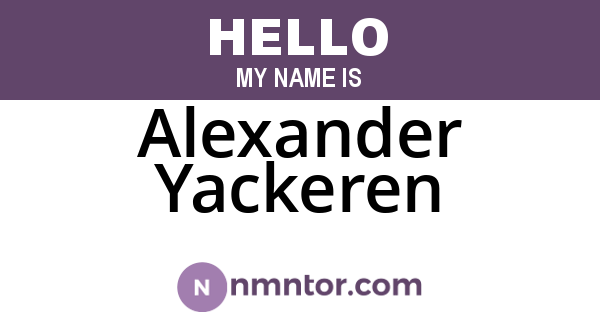 Alexander Yackeren