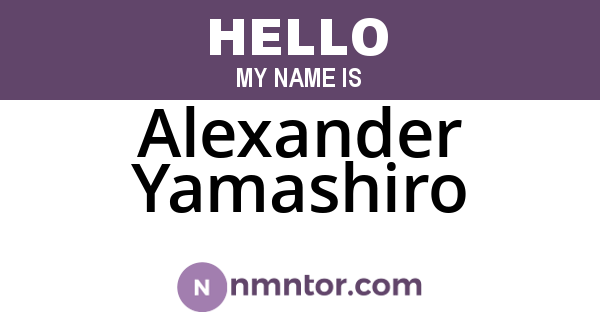Alexander Yamashiro