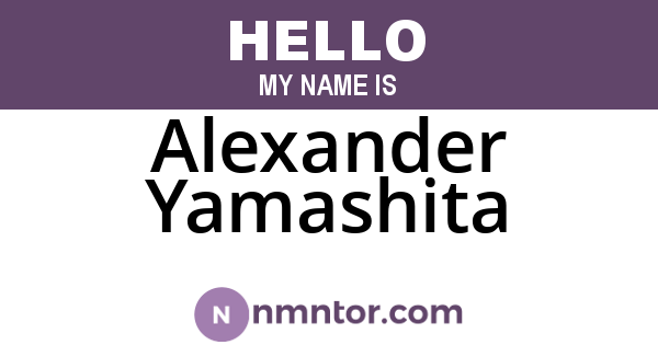 Alexander Yamashita