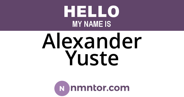 Alexander Yuste