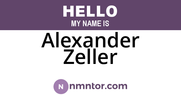 Alexander Zeller
