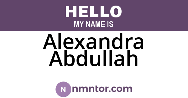 Alexandra Abdullah
