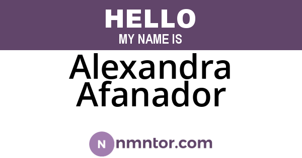 Alexandra Afanador