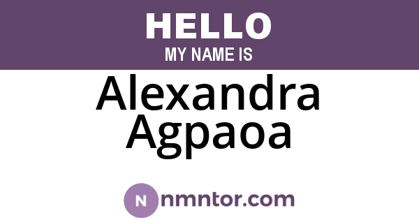 Alexandra Agpaoa