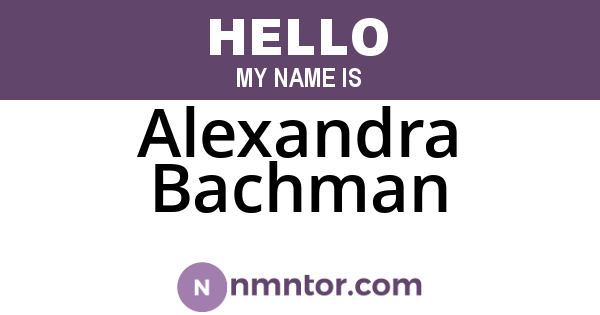 Alexandra Bachman