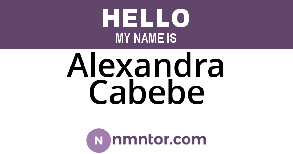 Alexandra Cabebe