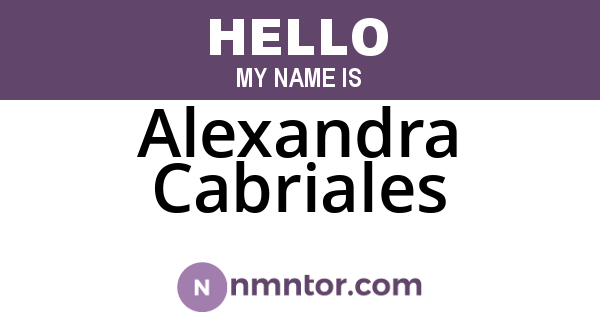 Alexandra Cabriales