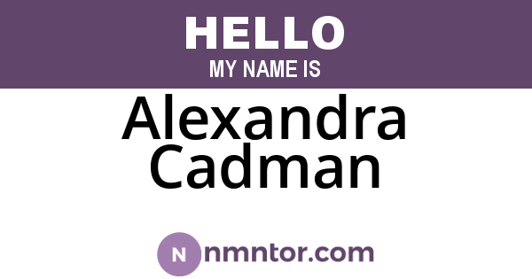 Alexandra Cadman