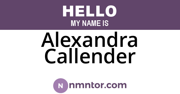 Alexandra Callender