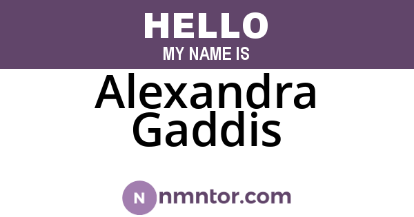 Alexandra Gaddis