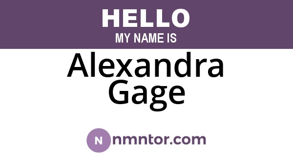 Alexandra Gage