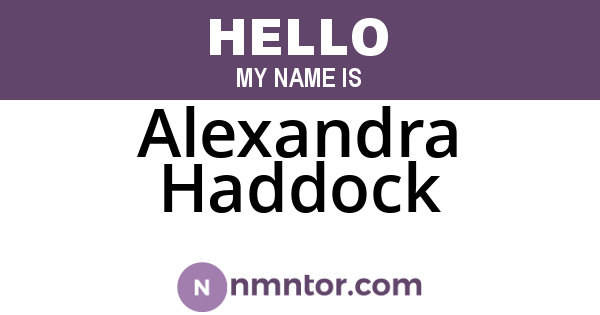 Alexandra Haddock