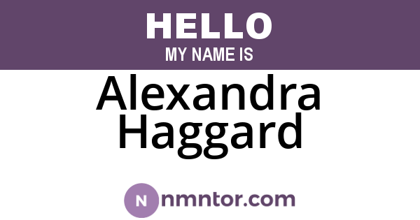 Alexandra Haggard