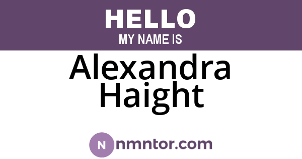 Alexandra Haight