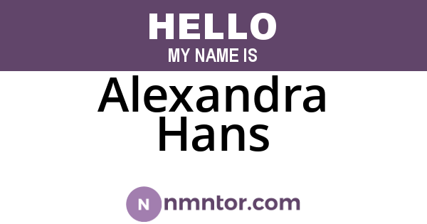 Alexandra Hans