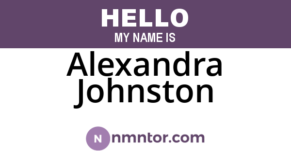 Alexandra Johnston