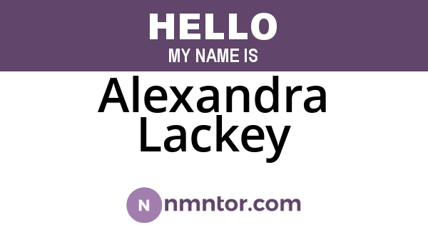 Alexandra Lackey
