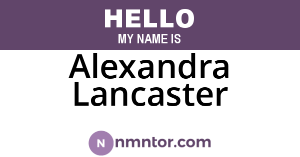 Alexandra Lancaster