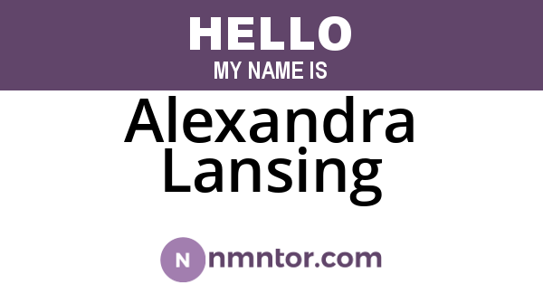 Alexandra Lansing