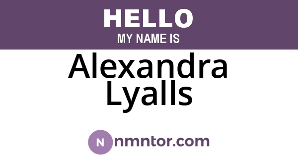 Alexandra Lyalls