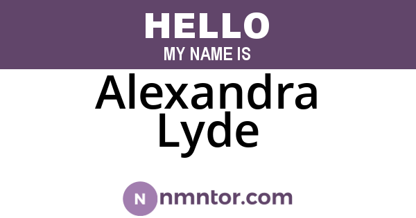 Alexandra Lyde