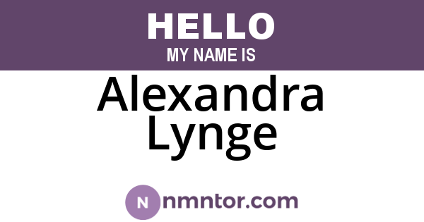 Alexandra Lynge