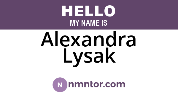 Alexandra Lysak