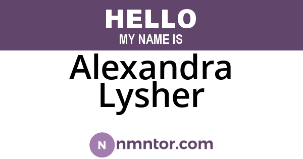 Alexandra Lysher