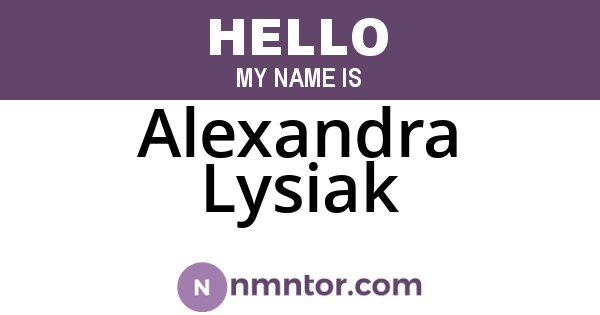 Alexandra Lysiak