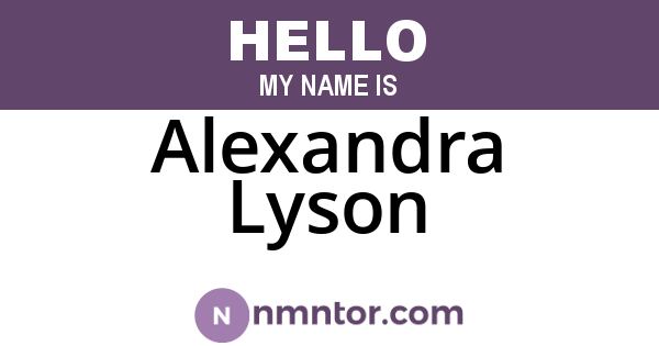 Alexandra Lyson