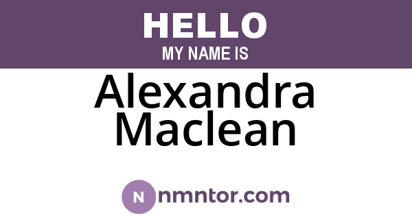Alexandra Maclean