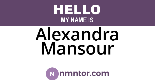 Alexandra Mansour