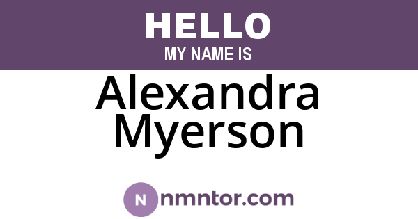 Alexandra Myerson