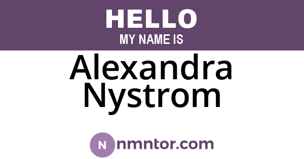 Alexandra Nystrom
