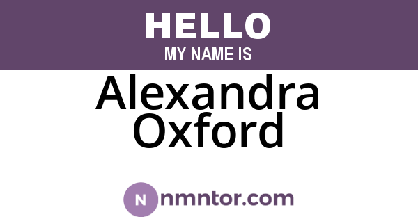 Alexandra Oxford