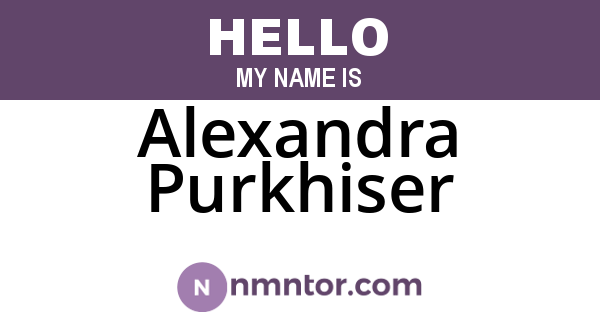 Alexandra Purkhiser