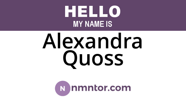 Alexandra Quoss