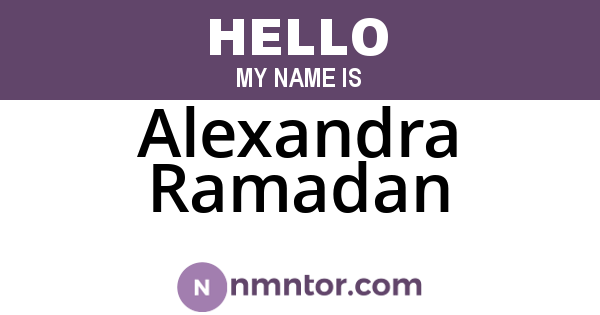 Alexandra Ramadan