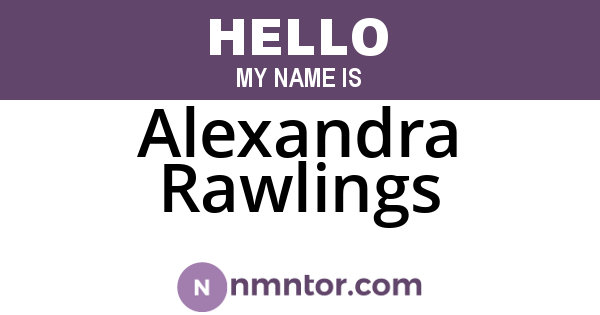Alexandra Rawlings