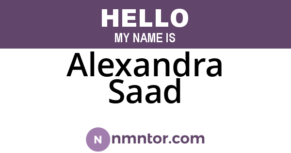 Alexandra Saad