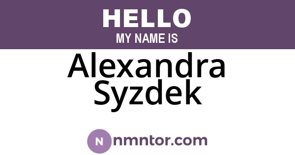 Alexandra Syzdek